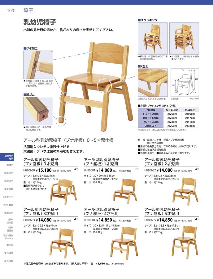 ジャクエツ ピットチェア 姿勢がピッとよくなる 座面高22cm 園児用椅子 4脚